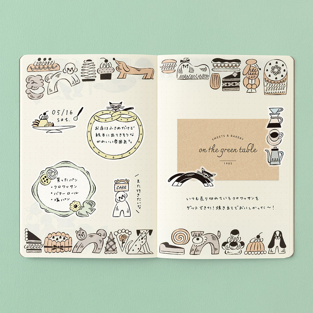 S-549 | MIDORI Yuru Log 手帳貼紙 (甜品與動物)