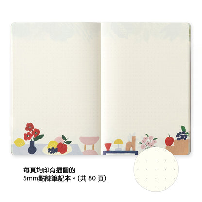 B-288 | MIDORI Yuru Log B6 新版 點陣筆記本 (紡織圖案)