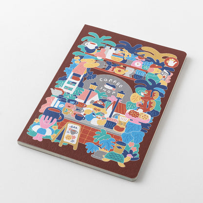 B-297 | MIDORI Yuru Log B6 新版 點陣筆記本 (咖啡店)