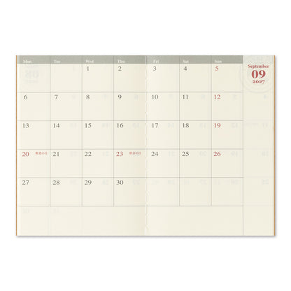 B-317 | TRAVELER'S COMPANY TRAVELER'S notebook 月間手帳 2027 (Passport Size)