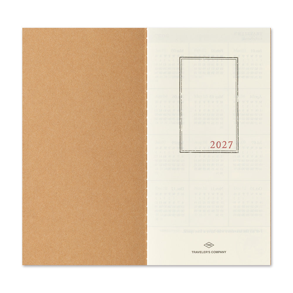 B-320 | TRAVELER'S COMPANY TRAVELER'S notebook 月間手帳 2027 (Regular Size)