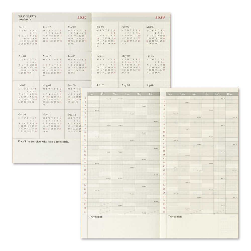 B-320 | TRAVELER'S COMPANY TRAVELER'S notebook 月間手帳 2027 (Regular Size)