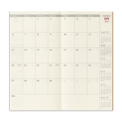 B-320 | TRAVELER'S COMPANY TRAVELER'S notebook 月間手帳 2027 (Regular Size)