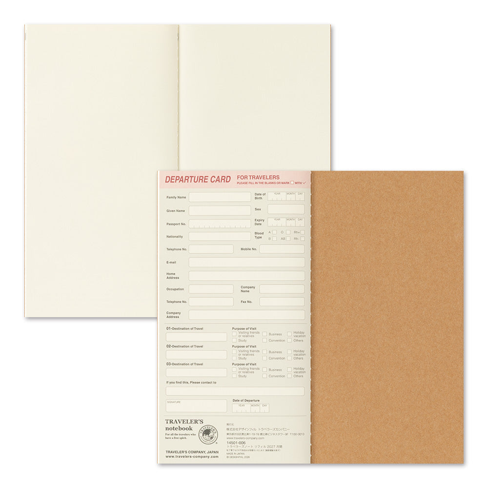 B-320 | TRAVELER'S COMPANY TRAVELER'S notebook 月間手帳 2027 (Regular Size)