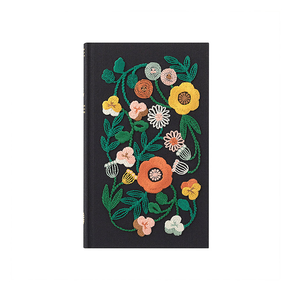 B-82 | MIDORI 5年用日記本 刺繡系列 (花卉-黑)