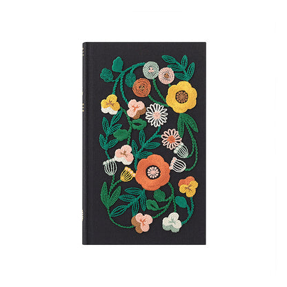 B-82 | MIDORI 5年用日記本 刺繡系列 (花卉-黑)