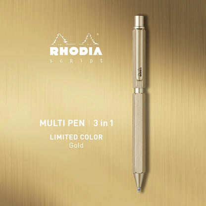 P-247 | RHODIA ScRipt MULTI PEN 3in1 限定版 (香檳金)