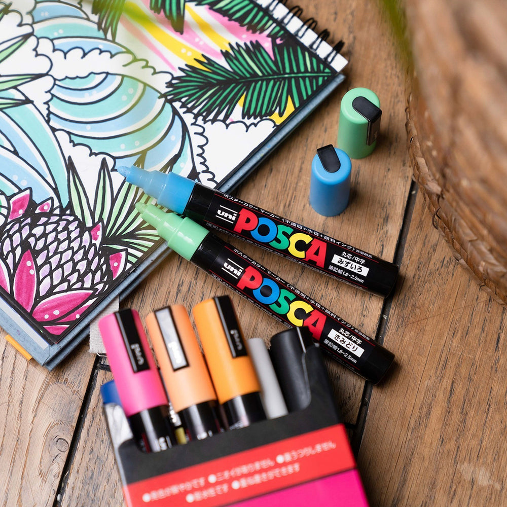 P-258 | UNI POSCA MARKER (15色組) (細字圓嘴)