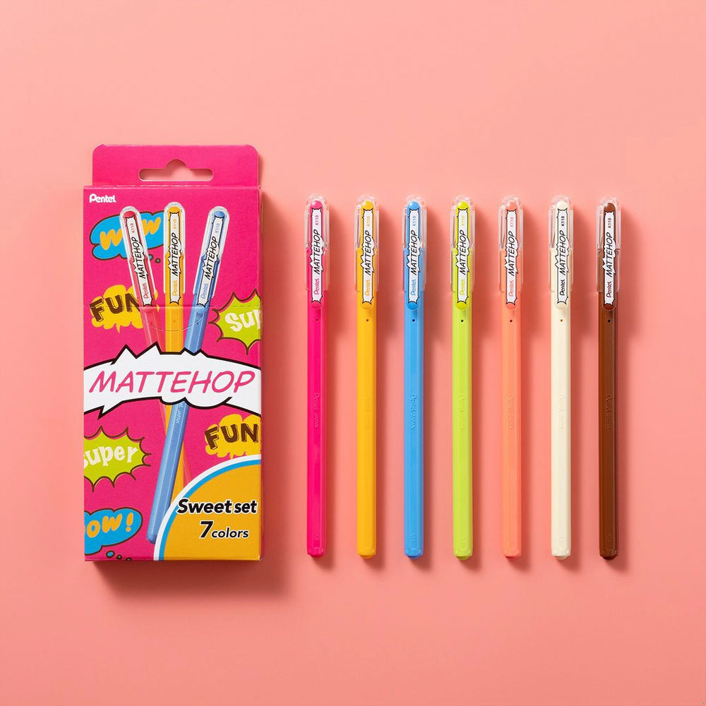P-286 | PENTEL MATTEHOP 高彩度中性繪圖筆 (7色組)