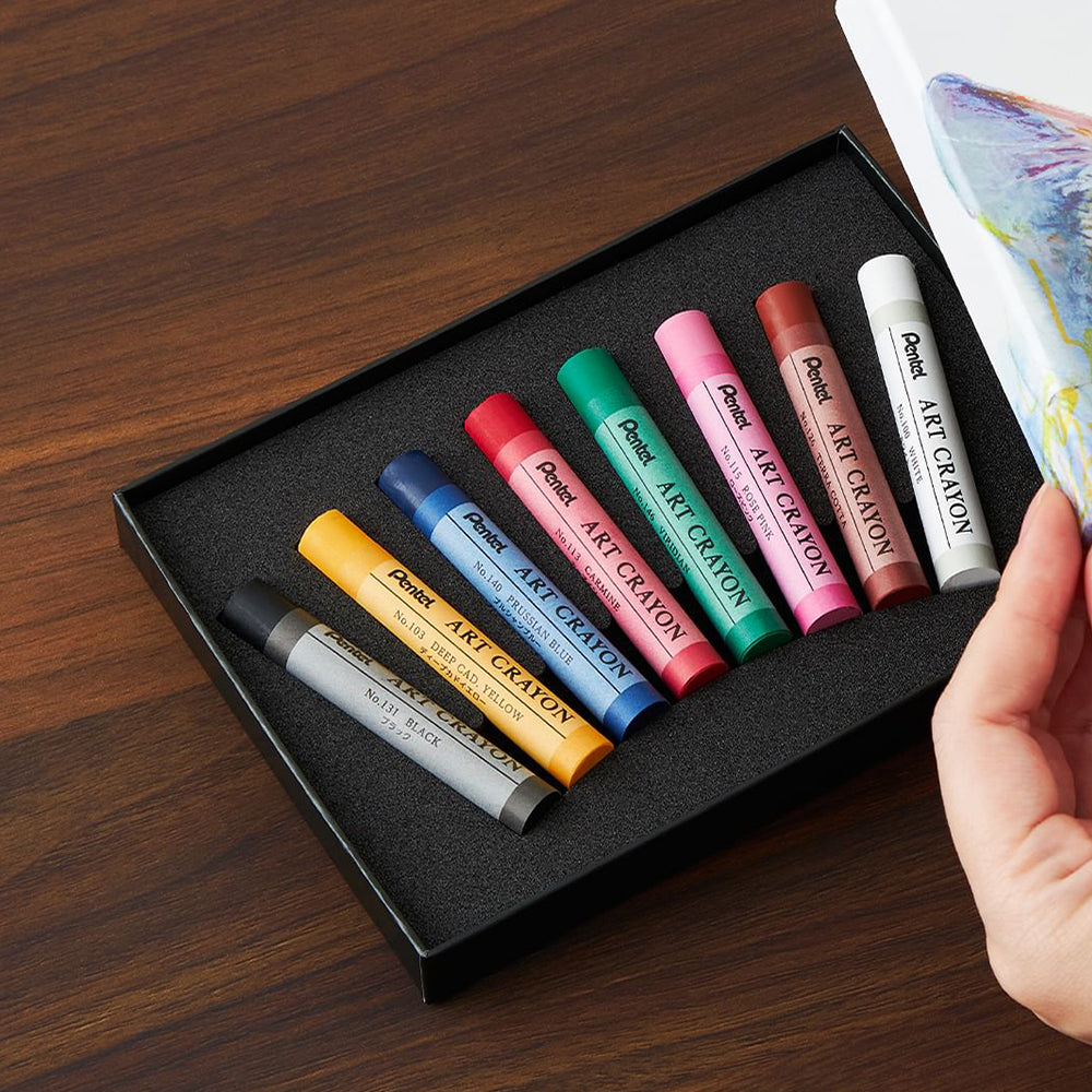 P-315 | PENTEL 藝術蠟筆連畫簿限定套裝 (8色組)