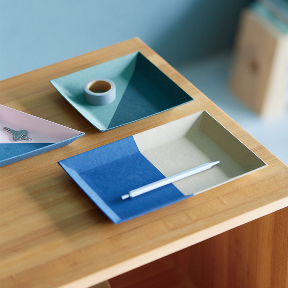 S-245 | 大成紙器製作所 TWO TRAY 紙托盤 (駝色 / 靛藍)