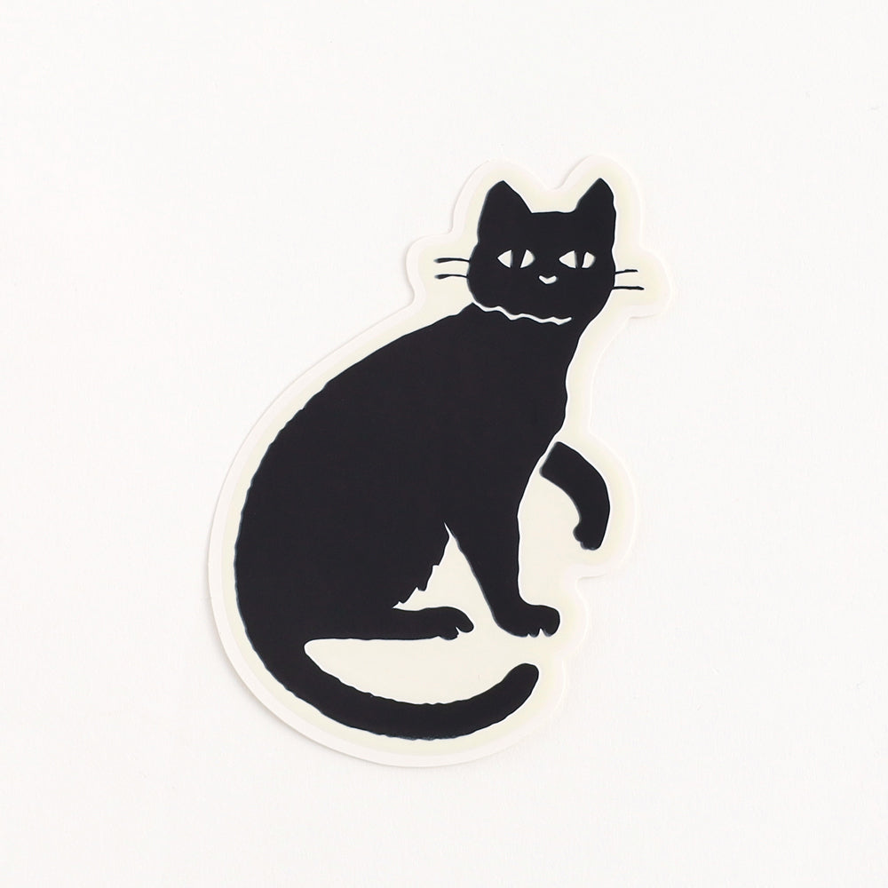 S-310 | GREEN FLASH 真夜中の雑貨店 BLACK WHITE 夜光貼紙 (黑貓)