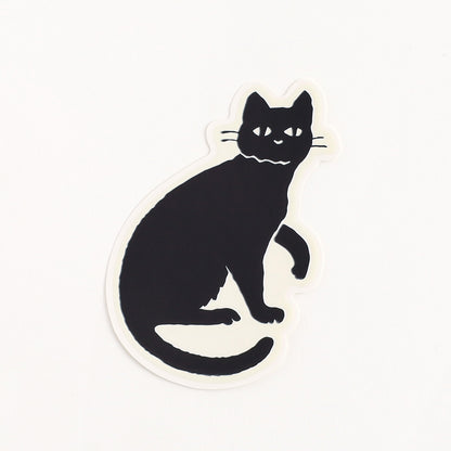 S-310 | GREEN FLASH 真夜中の雑貨店 BLACK WHITE 夜光貼紙 (黑貓)