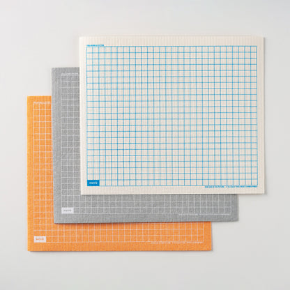 S-458 | MOYÖ 方眼海綿抹布 (灰色)