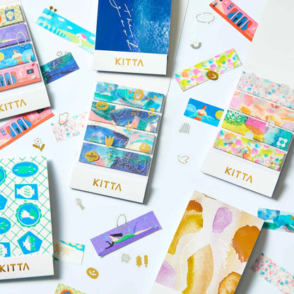 S-368 | KITTA COLLAGE 隨身手帳貼 (水彩 · 銀箔)