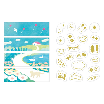 S-369 | KITTA COLLAGE 隨身手帳貼 (小丘 · 金箔)