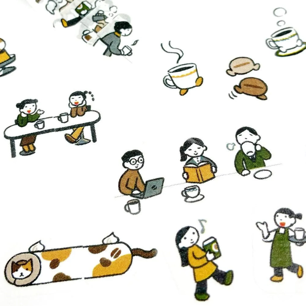 S-542 | BANDE 在手帳裡生活的人系列 紙膠帶貼紙 (散步日/咖啡日)