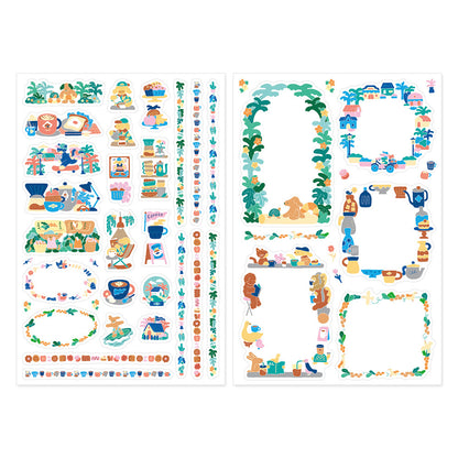 S-547 | MIDORI Yuru Log 手帳貼紙 (咖啡店)
