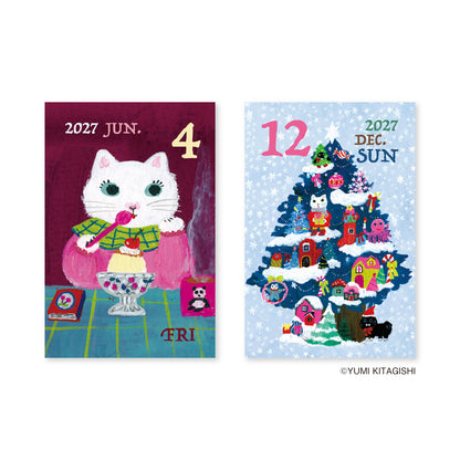 S-610 | SHINNIPPON CALENDAR x 北岸由美 迷你便條日曆 (2027年版)