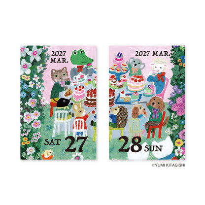 S-610 | SHINNIPPON CALENDAR x 北岸由美 迷你便條日曆 (2027年版)