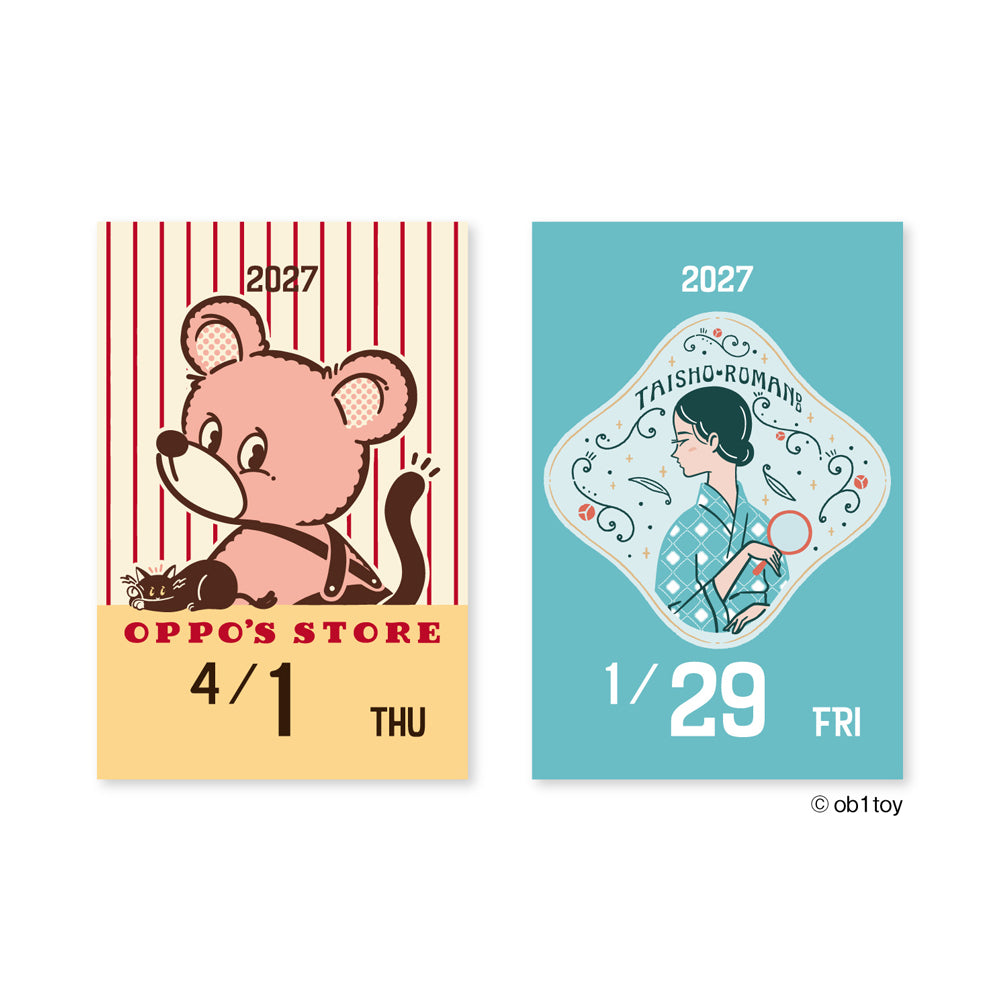 S-611 | SHINNIPPON CALENDAR x ob1toy 迷你便條日曆 (2027年版)