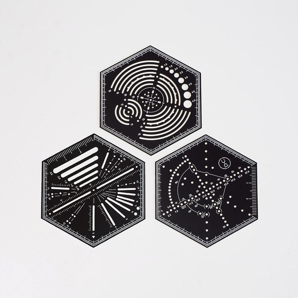 T-334 | YUAN DESIGN STUDIO Hexagonal Ruler  (弧線尺)