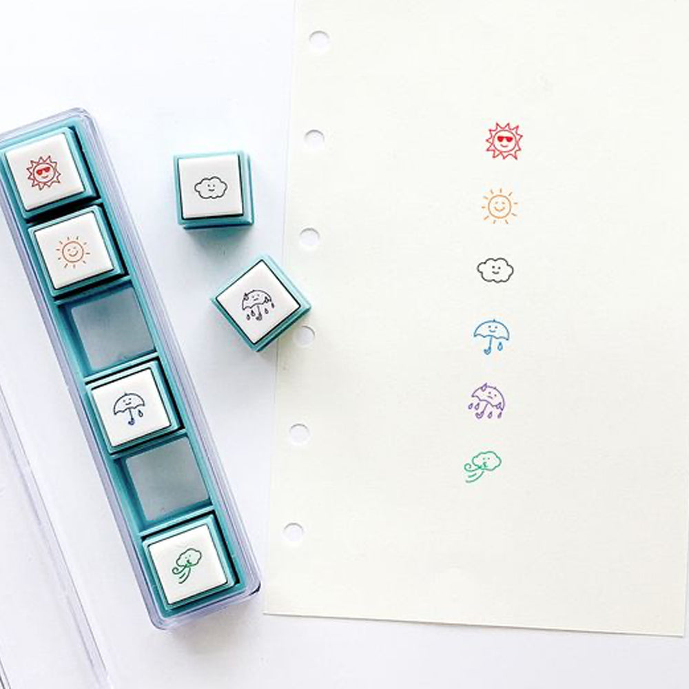 T-630B | KODOMO NO KAO Pochitto Pick! 按壓式手帳用印章 (天氣)