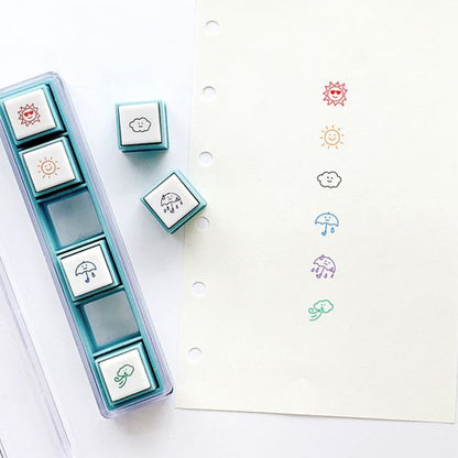 T-630B | KODOMO NO KAO Pochitto Pick! 按壓式手帳用印章 (天氣)
