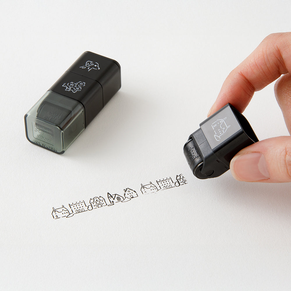 T-654 | MIDORI Paintable Stamp Roller 浸透印 (小狗與風景)