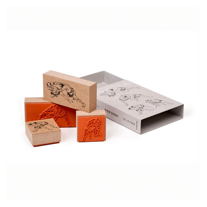 T-745 | 東京製版 Rubber Stamp Collection 橡皮印章組 (葛飾北齋．相撲)