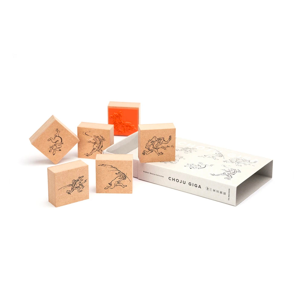 T-747 | 東京製版 Rubber Stamp Collection 橡皮印章組 (鳥獣人物戲畫)