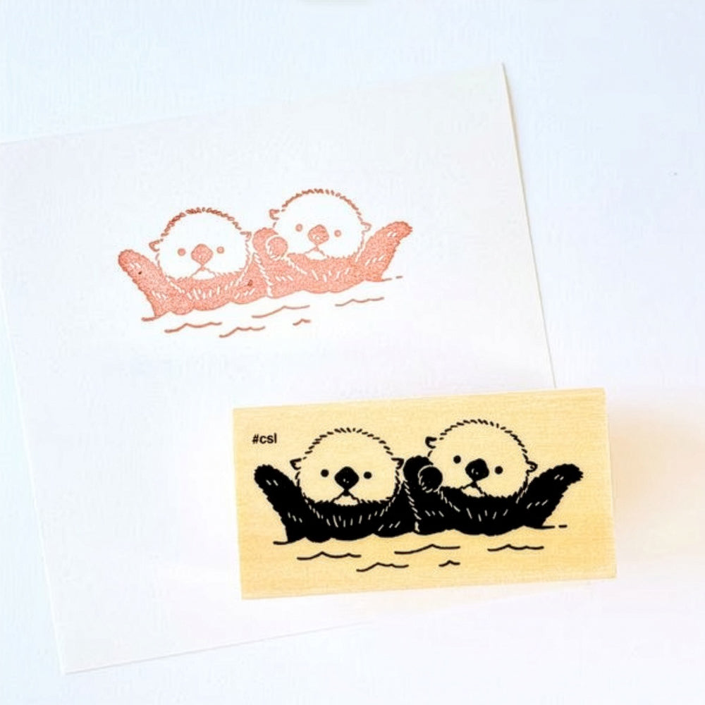 T-862 | KODOMO NO KAO I LOVE STAMP 印章系列 (牽手水獺)