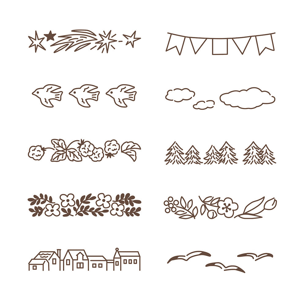 T-894 | MIDORI Paintable Stamp SOFT COLOR 回轉印 (風景)