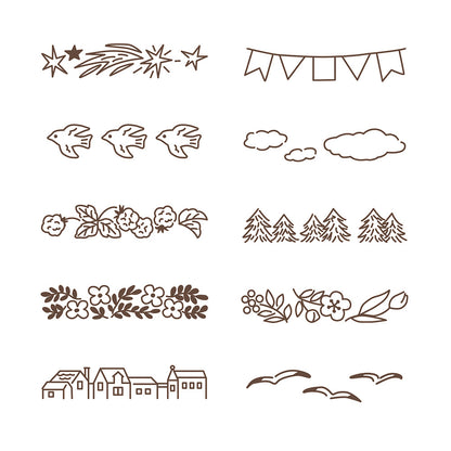 T-894 | MIDORI Paintable Stamp SOFT COLOR 回轉印 (風景)