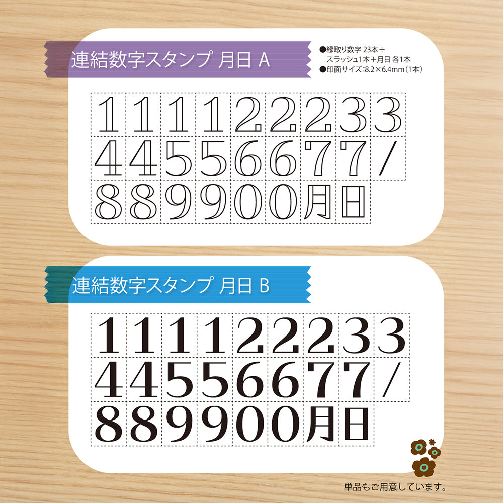 T-917 | SHACHIHATA Shachi・iro 連結數字印章 (月日)