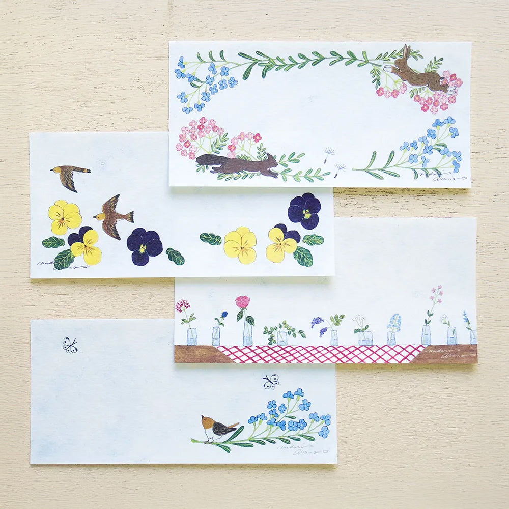 T-970 | 表現社 x 淺野綠 一筆箋 (with flowers)