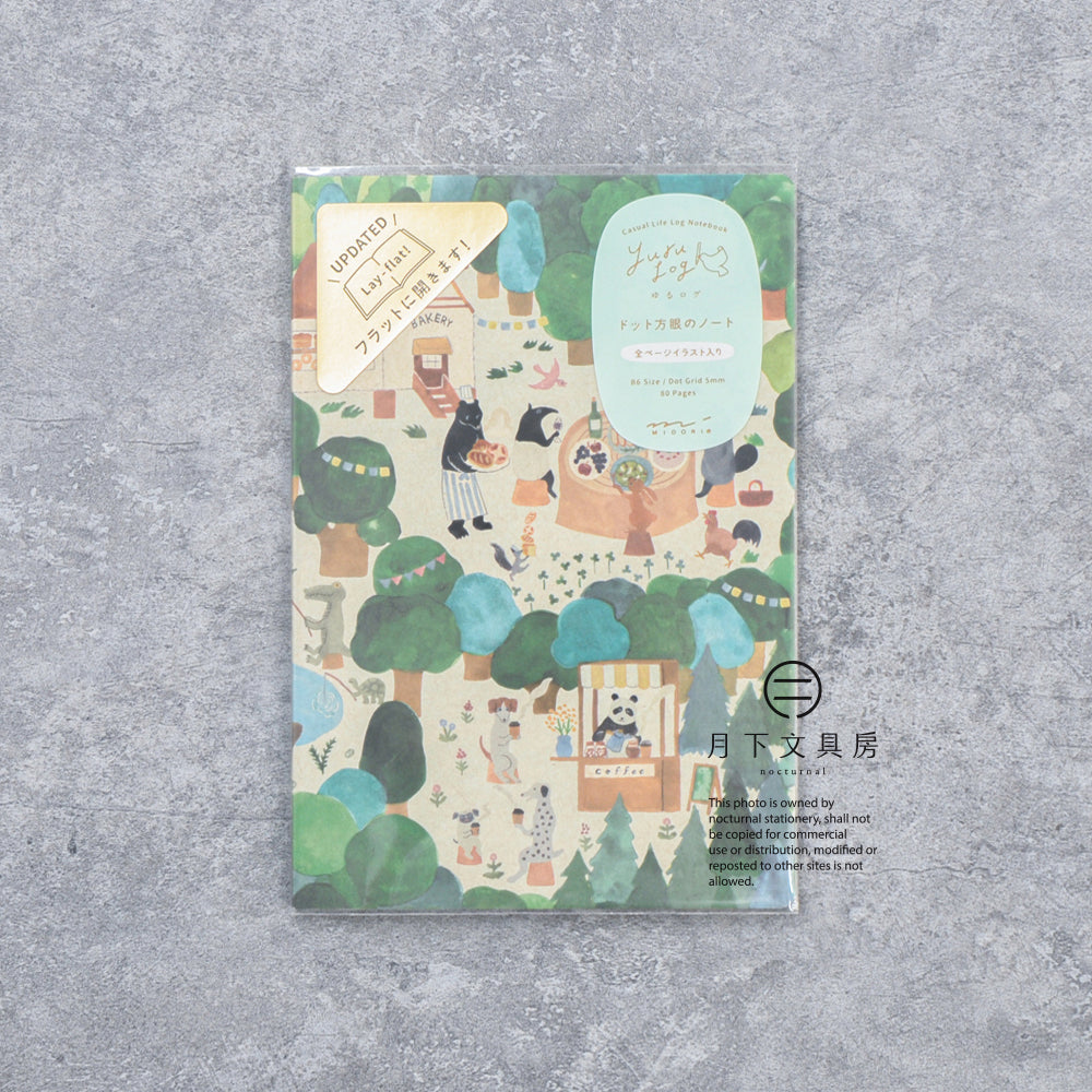 B-295 | MIDORI Yuru Log B6 新版 點陣筆記本 (森林動物)