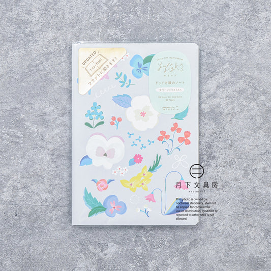 B-296 | MIDORI Yuru Log B6 新版 點陣筆記本 (花卉)