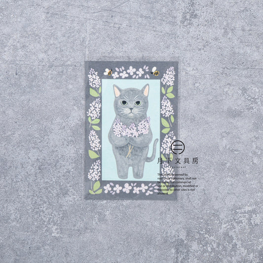 S-524 | 4legs 繪本中的貓 明信片 (俄羅斯藍貓)