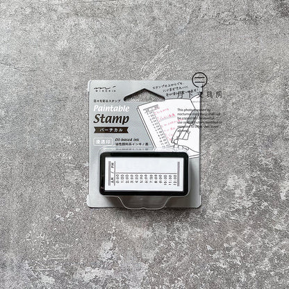 T-295 | MIDORI Paintable Stamp 半格浸透印 (時間表)
