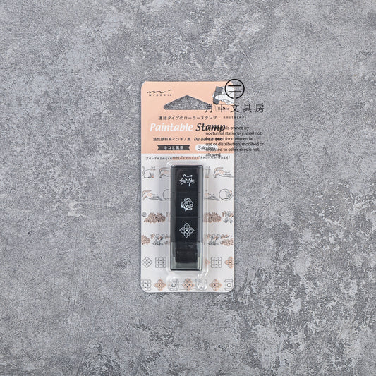 T-653 | MIDORI Paintable Stamp Roller 浸透印 (貓咪與風景)