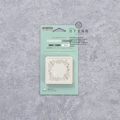 T-896 | MIDORI Paintable Stamp SOFT COLOR 浸透印 (花卉裝飾)