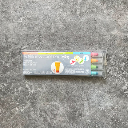 P-68 | KURETAKE ZIG Clean Color Dot 點點筆 一般色 (4色組)