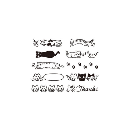 T-117 | MIDORI Paintable Stamp 回轉印 (貓)