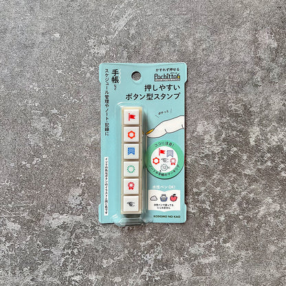 T-217G | KODOMO NO KAO Pochitto 6 按壓式手帳用印章 (標示)