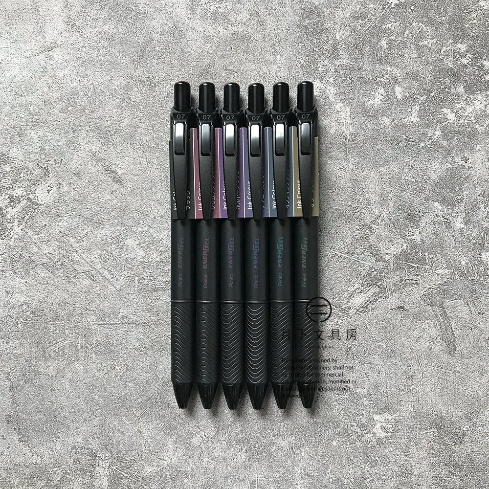 P-129 | PENTEL 20週年限量版 ENERGEL Black Colors Collection 0.7mm (6色組)