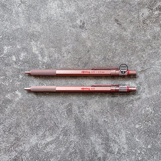 P-150 | ROTRING 600系列 鉛芯筆 0.5mm / 原子筆 特別版 (玫瑰金)