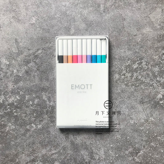 P-83B | UNI EMOTT 耐水性簽名筆 (10色組) NO.2