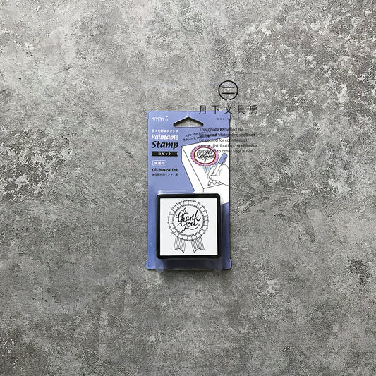 T-113 | MIDORI Paintable Stamp 浸透印 (謝謝徽章)