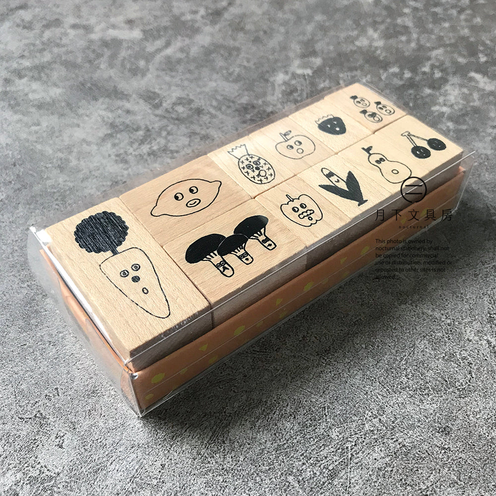 T-144B | AIUEO 橡皮印章 (水果蔬菜)